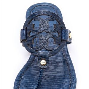 Tory Burch Miller Sandals in lizard embossing